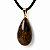 Colar Gota Bronzita Pedra Natural Montagem Pino Dourado - Imagem 3