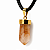 Colar Pontinha Hematoide Amarelo Envolto Pedra Natural Dourado - Imagem 2