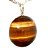 01 Pingente Nlux Cabochão Disco Olho de Tigre Prata 950 - Imagem 2