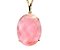 01 Pingente Nlux Cabochão Oval Quartzo Rosa Prata 950 Garra - Imagem 1