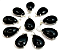 01 Pingente Nlux Gota Lisa Obsidiana Negra Montagem Garra Prata 950 - Imagem 2