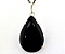 01 Pingente Nlux Gota Lisa Obsidiana Negra Montagem Garra Prata 950 - Imagem 1