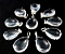 01 Pingente Nlux Gota Lisa Cristal Montagem Garra Prata 950 - Imagem 2