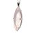 01 Pingente Nlux Navete Facetado Gigante Quartzo Rosa Garra Prata 950 - Imagem 1