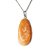 01 Pingente Nlux Pedrinha Calcita Laranja Natural Pino Prata 950 - Imagem 1