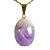 01 Pingente Nlux Mini Cabochão Oval Ametista Chevron Pino Prata 950 - Imagem 1