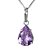 01 Pingente Nlux Gema Gota Ametista Facetado 14mm Garra Prata 950 - Imagem 1