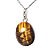 01 Pingente Nlux Mini Cabochão Oval Olho de Tigre Pino Prata 950 - Imagem 2