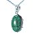 01 Pingente Nlux Cabochão Oval Esmeralda e Topázio Garra Prata 950 - Imagem 3