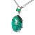 01 Pingente Nlux Cabochão Oval Esmeralda e Jade Garra em Prata 950 - Imagem 2