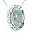 01 Pingente Nlux Cabochão Oval Topazio Azul Coroa de Prata 950 e Zirconia - Imagem 2