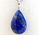 01 Pingente Nlux Gota Pedra Lapis Lazuli Castoação Pino Prata 950 - Imagem 1