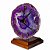 Relógio de Mesa Chapa de Ágata Lilas Pedra Natural 10 a 13cm - Imagem 1