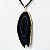 Colar Chapa de Ágata Negra Pedra Natural Envolto Dourado - Imagem 7