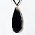 Colar Chapa de Ágata Negra Pedra Natural Envolto Dourado - Imagem 5