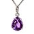 01 Pingente Nlux Gema Gota Ametista Facetado 15mm Garra Prata 950 - Imagem 1