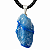 Colar Pedrinha Quartzo Azul Bruta Natural Pino Prateado - Imagem 1