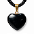 Colar Mini Coração 15mm Obsidiana Negra Natural Pino Dourado - Imagem 1