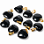 Colar Mini Coração 15mm Obsidiana Negra Natural Pino Dourado - Imagem 4