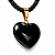 Colar Mini Coração 15mm Obsidiana Negra Natural Pino Dourado - Imagem 5