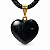 Colar Mini Coração 15mm Obsidiana Negra Natural Pino Dourado - Imagem 3