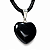 Colar Mini Coração 15mm Obsidiana Negra Natural Pino Prateado - Imagem 3