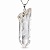01 Pingente Nlux Ponta Cristal Bruta 45mm Pino Prata 950 - Imagem 1
