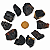 10 Cascalho Onix Preto Pedra Natural Furo Central 20 a 30mm - Imagem 1