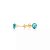 BRINCO DE OURO 18K COM PEDRA DE ZIRCONIA AZUL TURMALINA DE 2,5MM - Imagem 1