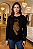 BLUSA MALHA VISCOSE MANGAS LONGAS BORDADO ONÇA NA FRENTE COR PRETO - Imagem 3
