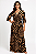 VESTIDO LONGO MANGAS LONGAS ESTAMPADO TONS ANIMAL PRINT - Imagem 1