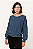 BLUSA CROCHE TRANÇADA MANGA CURTA COR AZUL - Imagem 1