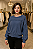BLUSA CROCHE TRANÇADA MANGA CURTA COR AZUL - Imagem 2