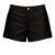 SHORT COURO ECOLOGICO COM BOLSOS E BOTAO DE PRESSAO DOURADO PRETO - Imagem 1