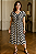 VESTIDO MIDI CAVADO ESTAMPADO GEOMETRICO PRETO E BRANCO - Imagem 2