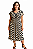 VESTIDO MIDI CAVADO ESTAMPADO GEOMETRICO PRETO E BRANCO - Imagem 1