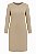 VESTIDO MIDI TRICO TRABALHADO MANGA LONGA COM COLAR NUDE - Imagem 1