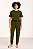 CONJUNTO MALHA BLUSA MANGA CURTA E CALÇA MALHA COM PUNHO VERDE MILITAR - Imagem 1