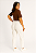 CALÇA RETA BOLSO FACA FIELA DOURADA  E ELASTICO NA CINTURA OFF WHITE - Imagem 2