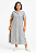 VESTIDO CHEMISE LONGO MANGA CURTA LISTRADO AZUL E BRANCO - Imagem 1