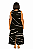 VESTIDO LONGO LINHO CAVADO FENDA ATRAS ESTAMPADO PRETO E BRANCO - Imagem 2