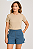SHORT COM PASSANTE LISTRA BRANCA LATERAL JEANS LIOCEL - Imagem 1