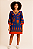 VESTIDO LONGO DECOTE V MANGAS 7/8 COM ELASTICO ROXO ESTAMPA FARM - Imagem 1