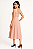 VESTIDO MIDI ALCINHA FINA AJUSTAVEL RECORTES E FAIXA BRANCA BUSTOS E CINTURA ROSA CLARO - Imagem 2