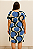 VESTIDO CURTO MEDIO  MANGAS E AMARRAÇÃO CINTURA ESTAMPADO AZUL VERDE E BEGE - Imagem 2