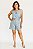 CONJUNTO BLUSA CAVADA E SHORT ALFAIATARIA BOTOES FORRADOS PASSANTES AZUL CLARO - Imagem 1
