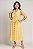 VESTIDO MIDI CAVADO COM GOLA BOTOES E BOLSOS GRANDES E PASSANTES AMARELO - Imagem 1