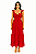 VESTIDO LONGO ALÇA BABADO TRES MARIAS ELASTICO NAS COSTAS VERMELHO - Imagem 1