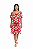 VESTIDO CURTO CIGANINHA COM MANGAS CURTAS ESTAMPADO ROSA E BEGE - Imagem 1