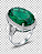 Anel Pedra Zirconia Oval Esmeralda com Micro Zirconias em Volta Rodio Branco - Imagem 1